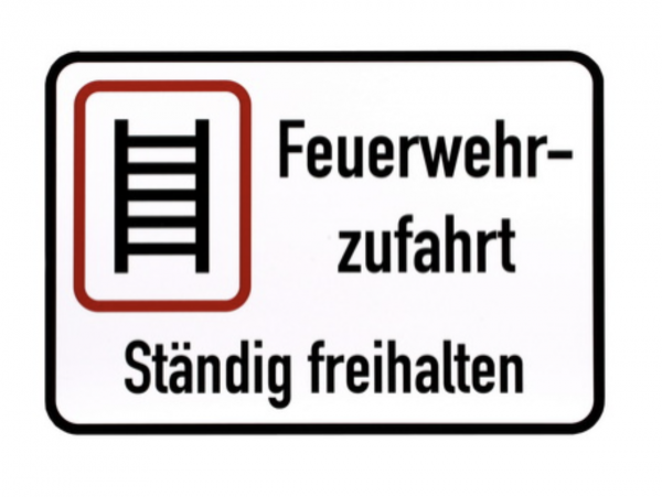 Schild Feuerwehrzufahrt ständig freihalten Rettungsweg Parkverbot 50x35cm ALU